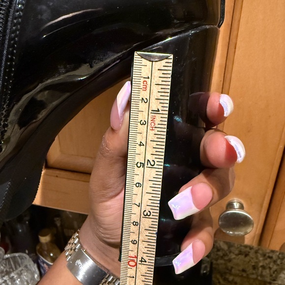 Black Patent Leather Platform Boots - Picture 5 of 5